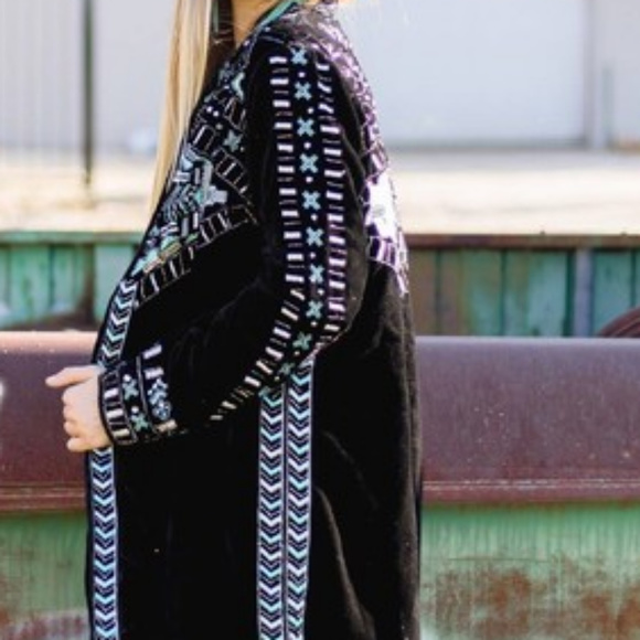 Boho Gypsy Soft Lux and Velvet Duster Jacket - Picture 5 of 8